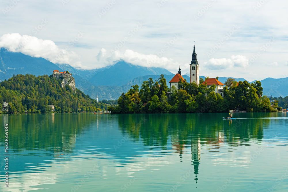 view over lake bled in Slovenia