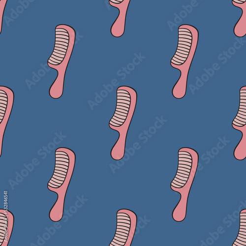 Comb vector seamless pattern. Cute repeat background for textile, design, fabric, cover etc.	