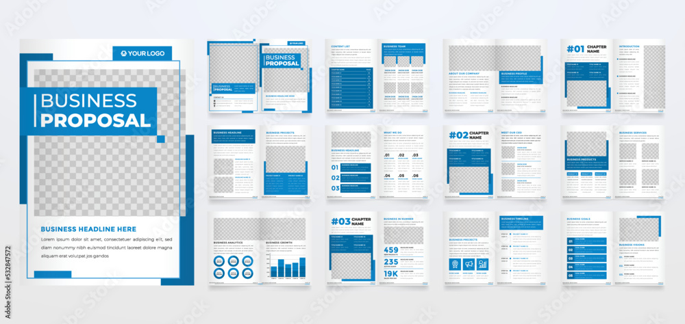 minimalist business brochure template with simple style and modern layout