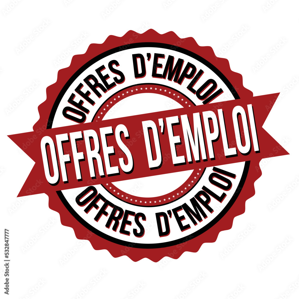 Job offers ( Offres d'emploi - in french language ) label or stamp Job offers ( Offres d'emploi - in french language ) label or stamp
