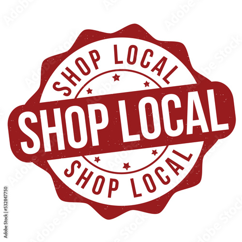 Shop local grunge rubber stamp