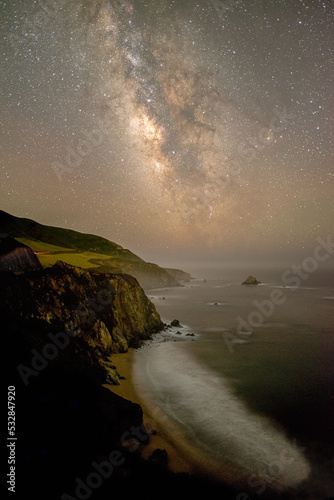 The Milky Way galaxy rising over the California Coast