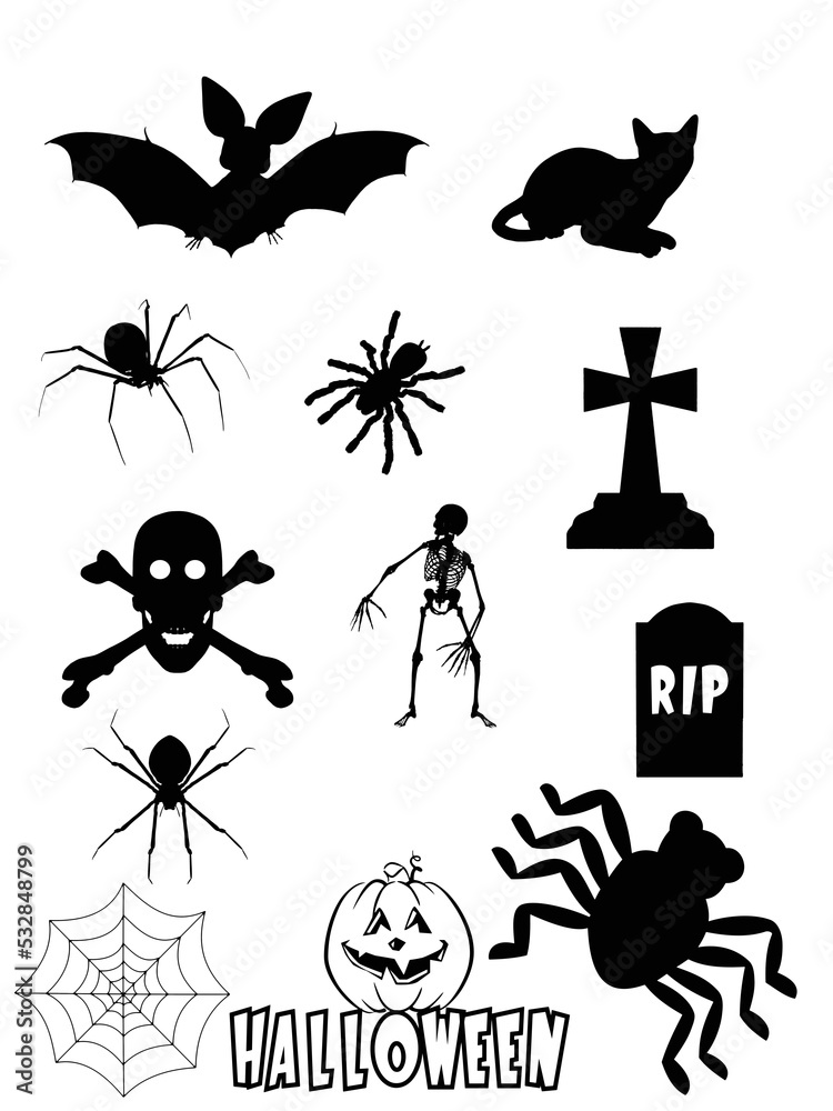 Fototapeta premium halloween icons set