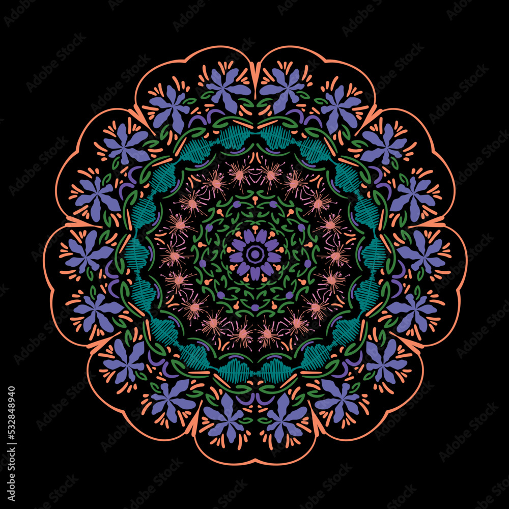 Circular pattern. Ornate mandala.
