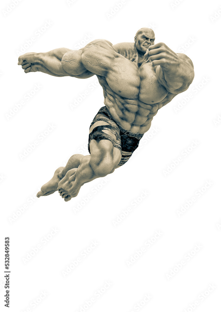 super muscleman will smash your face in a white background super muscleman will smash your face in a white background