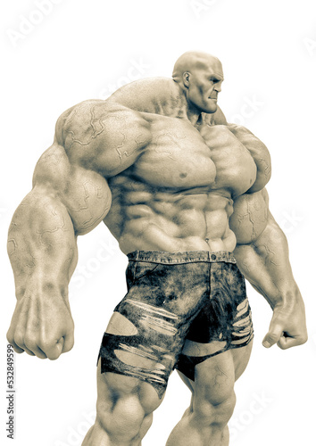 super muscleman will smash your face in a white background