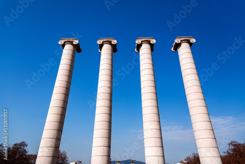 Columns at the Placa d'Espanya is one of Barcelona's most important squares, Spain