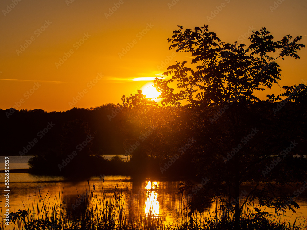 sunset on the river