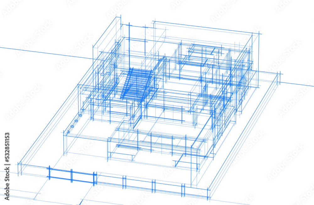 Architectural drawing vector 3d illustration Architectural drawing vector 3d illustration
