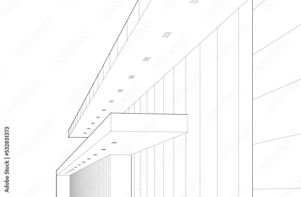 Architectural drawing vector 3d illustration Architectural drawing vector 3d illustration