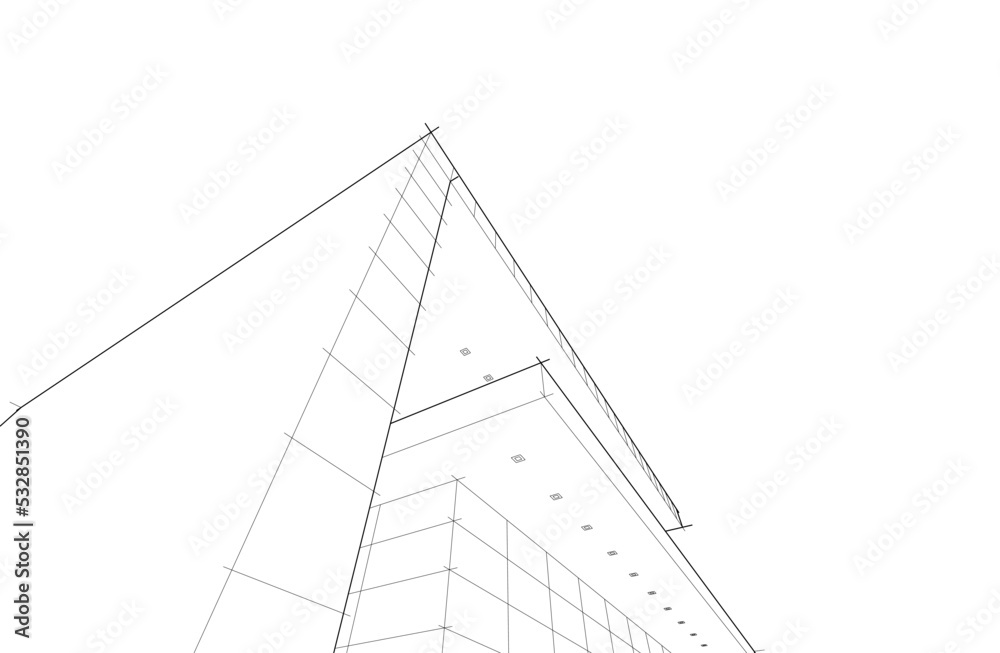 Architectural drawing vector 3d illustration Architectural drawing vector 3d illustration