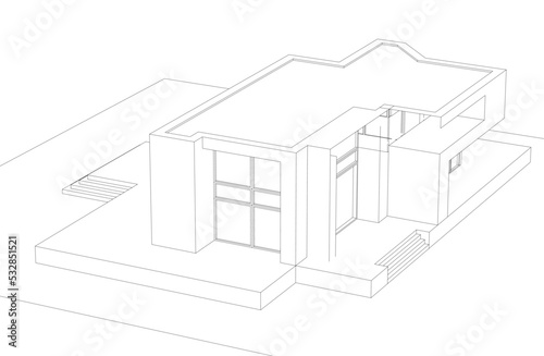 Architectural drawing vector 3d illustration