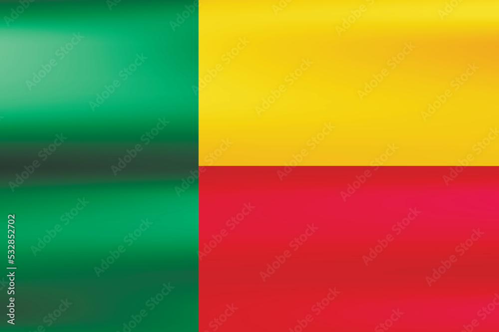 Flag of Benin. National symbol in official colors. Template icon. Abstract vector background