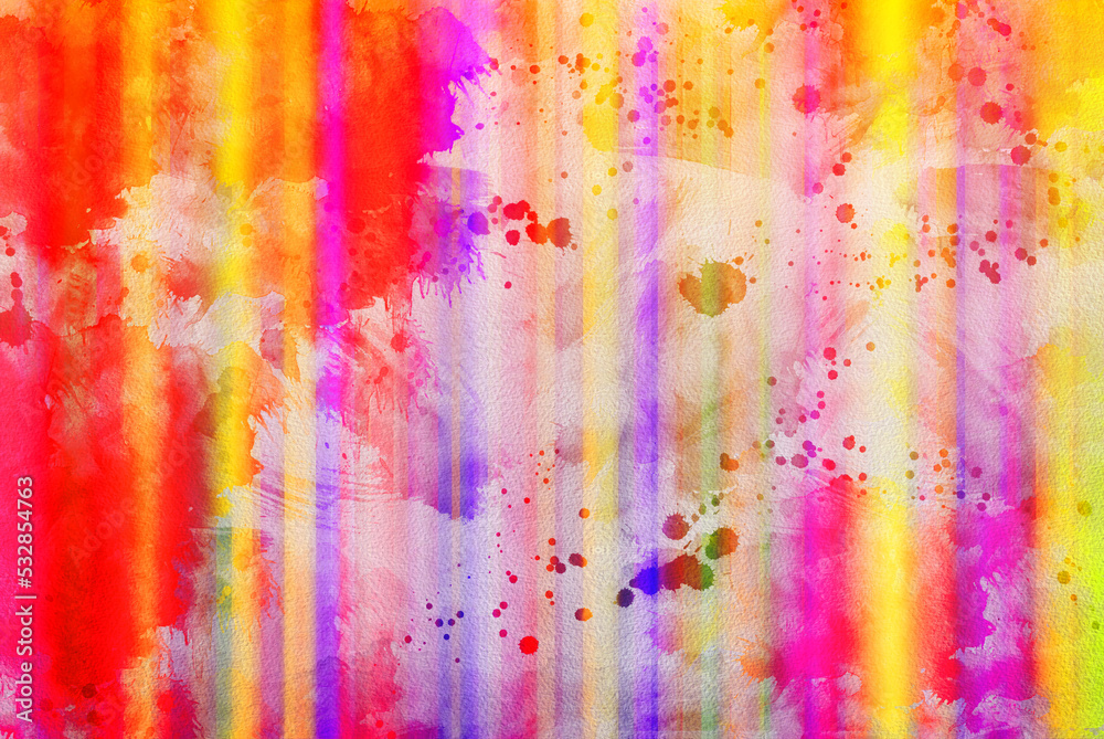 Watercolor painting like colorful stripes with lots of colors for abstract backgrounds