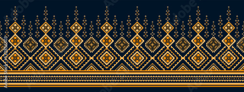 Ikat ethnic seamless pattern home decoration design. Aztec fabric carpet boho mandalas textile decor wallpaper. Tribal native motif flower traditional embroidery vector background 