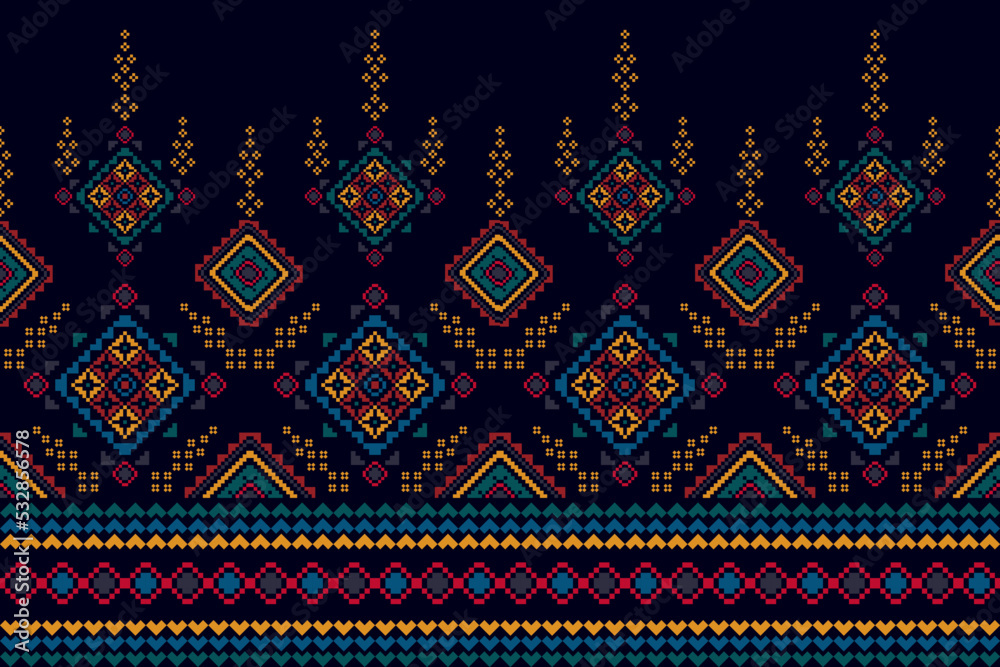 Ikat ethnic seamless pattern home decoration design. Aztec fabric carpet boho mandalas textile decor wallpaper. Tribal native motif flower traditional embroidery vector background Ikat ethnic seamless pattern home decoration design. Aztec fabric carpet boho mandalas textile decor wallpaper. Tribal native motif flower traditional embroidery vector background