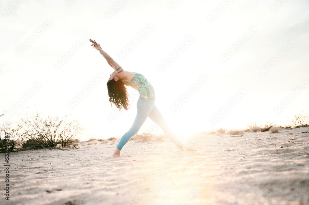 Fototapeta premium Beautiful Hispanic Yoga Woman. 