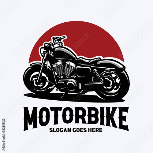 Motorcycle Silhouette Logo Vector Stock Illustration. Best for Automotive Tshirt Design