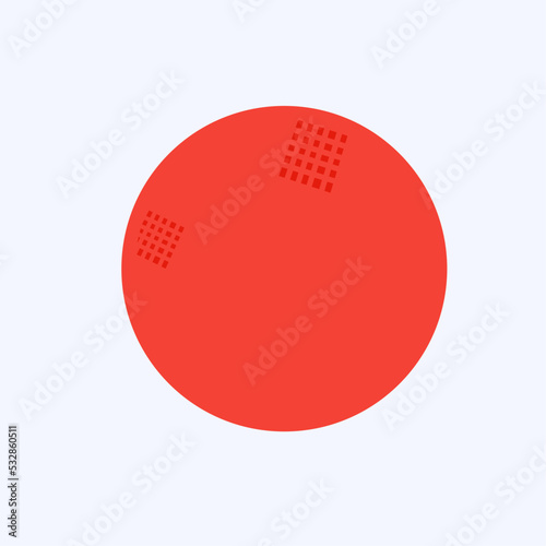 Red fitness ball isolated on white background