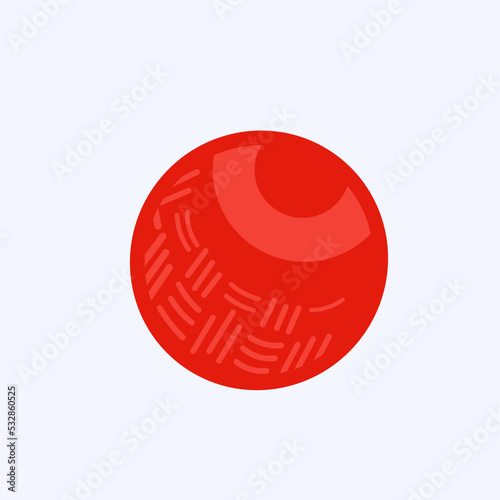Red Kickball Dodgeball Ball Vector Illustration
