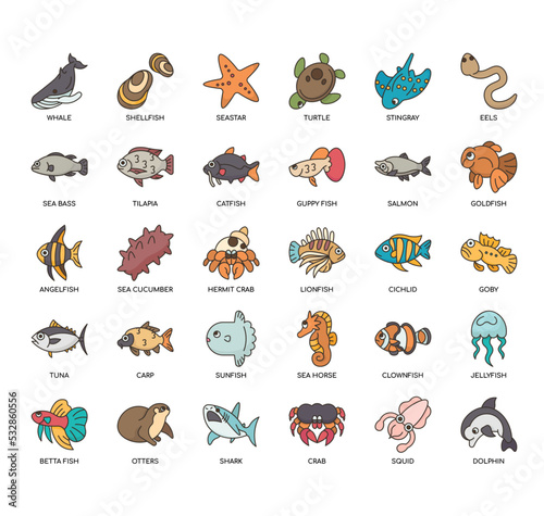 Set of animal 3 thin line icons for any web and app project.