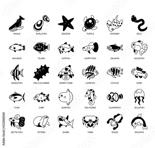 Set of animal 3 thin line icons for any web and app project.