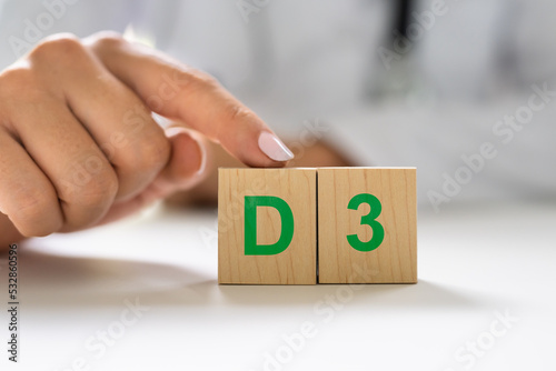 Vitamin D3 Test. Medical Doctor Hand