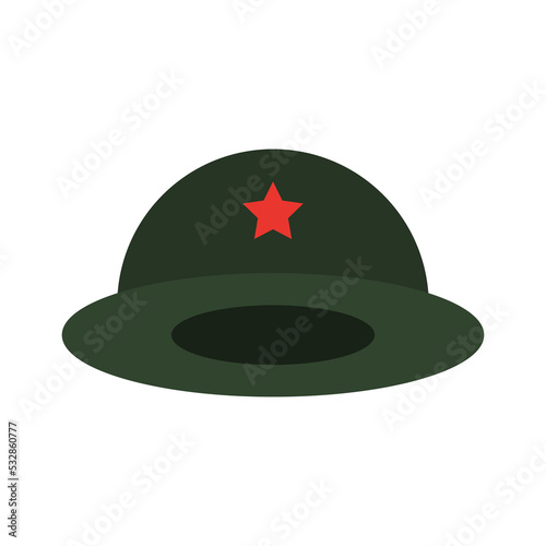 Vector graphic of army helmet. Green army helmet illustration with flat design style. Suitable for content design assets