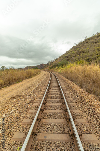 railway line in the city of Catas Altas, State of Minas Gerais, Brazil