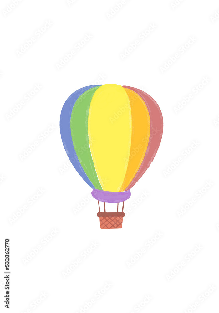 Fototapeta premium hot air balloon, rainbow balloon, illustration