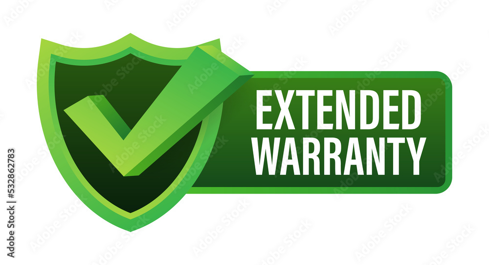 Extended warranty label or sticker. Badge, icon, stamp. illustration. Extended warranty label or sticker. Badge, icon, stamp. illustration.