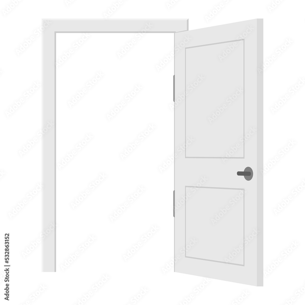Open end closed door. Interior design. Business concept. Front view. Home office concept. Business success. Open end closed door. Interior design. Business concept. Front view. Home office concept. Business success.