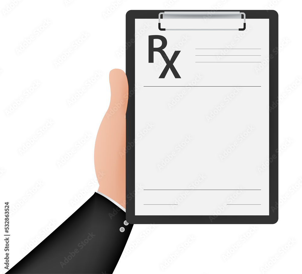 Blank Rx Prescription Form Isolated On White Background Stock Blank Rx Prescription Form Isolated On White Background Stock