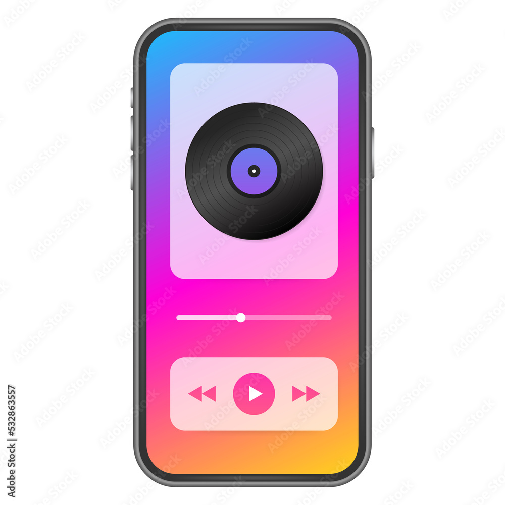 Mobile Application Interface. Music Player. Music app. stock Illustration. Mobile Application Interface. Music Player. Music app. stock Illustration.