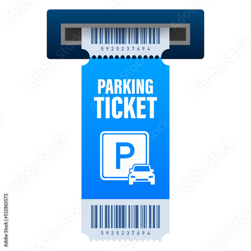 Parking tickets, great design for any purposes. Parking zone.  stock illustration. photo