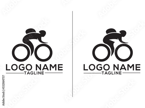 Delivery boy logo design. Cycle ride logo. Delivery boy icon design. Premium cycle art vector