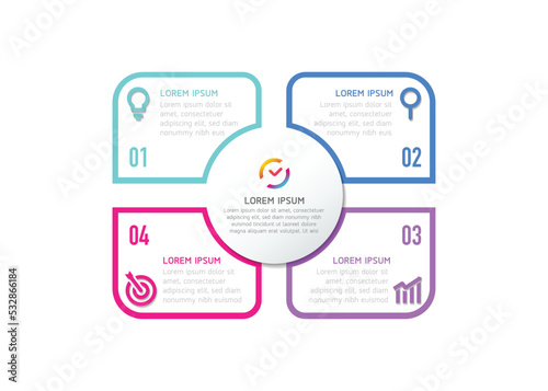 Connecting Steps business Infographic Template with 4 Elements © Rasarin