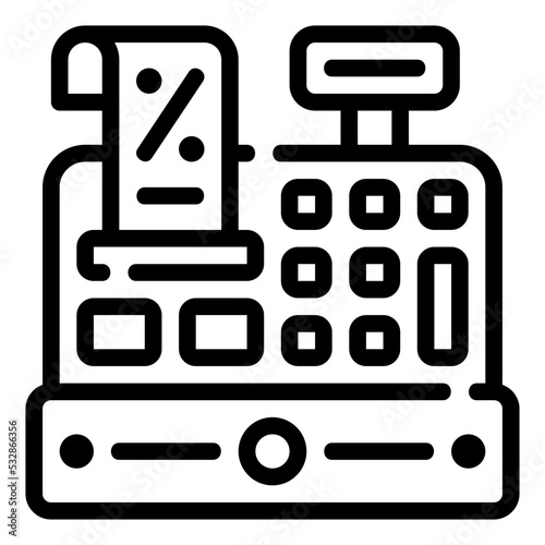 cash register line icon