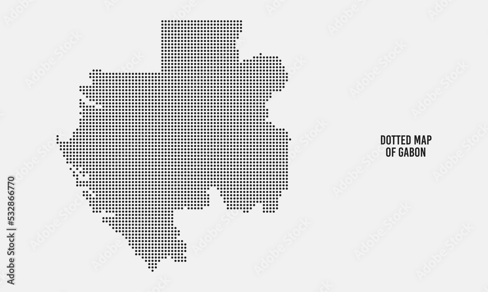 Dotted Gabon Map Vector Illustration