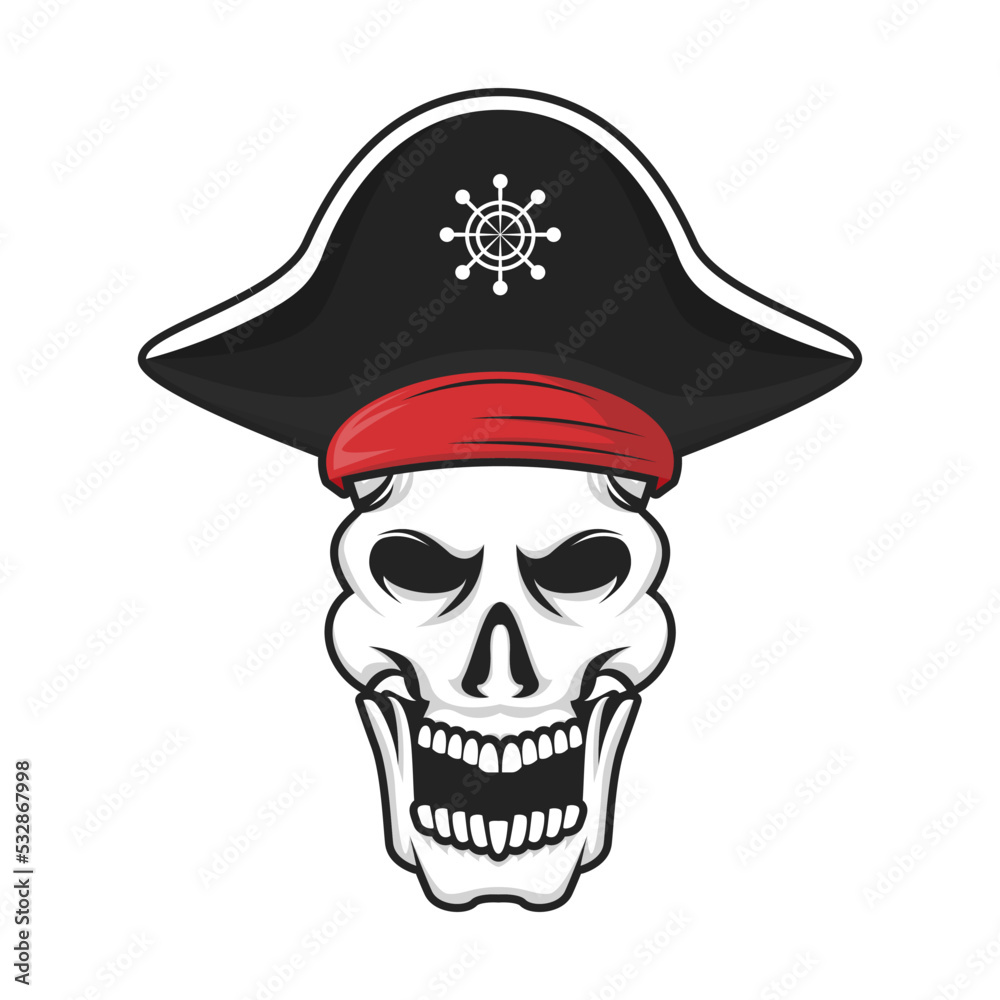 pirate skull head vector illustration pirate skull head vector illustration