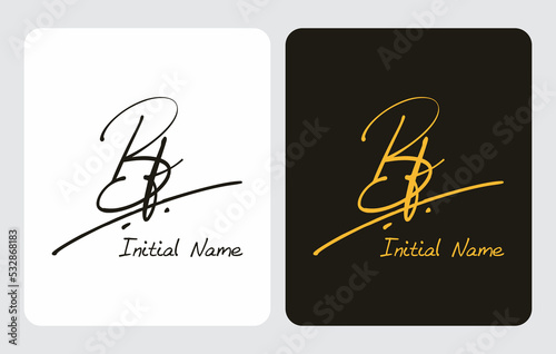 Bf B f initial handwriting Bf initial handwriting signature logo template vector hand lettering for designs or for identity