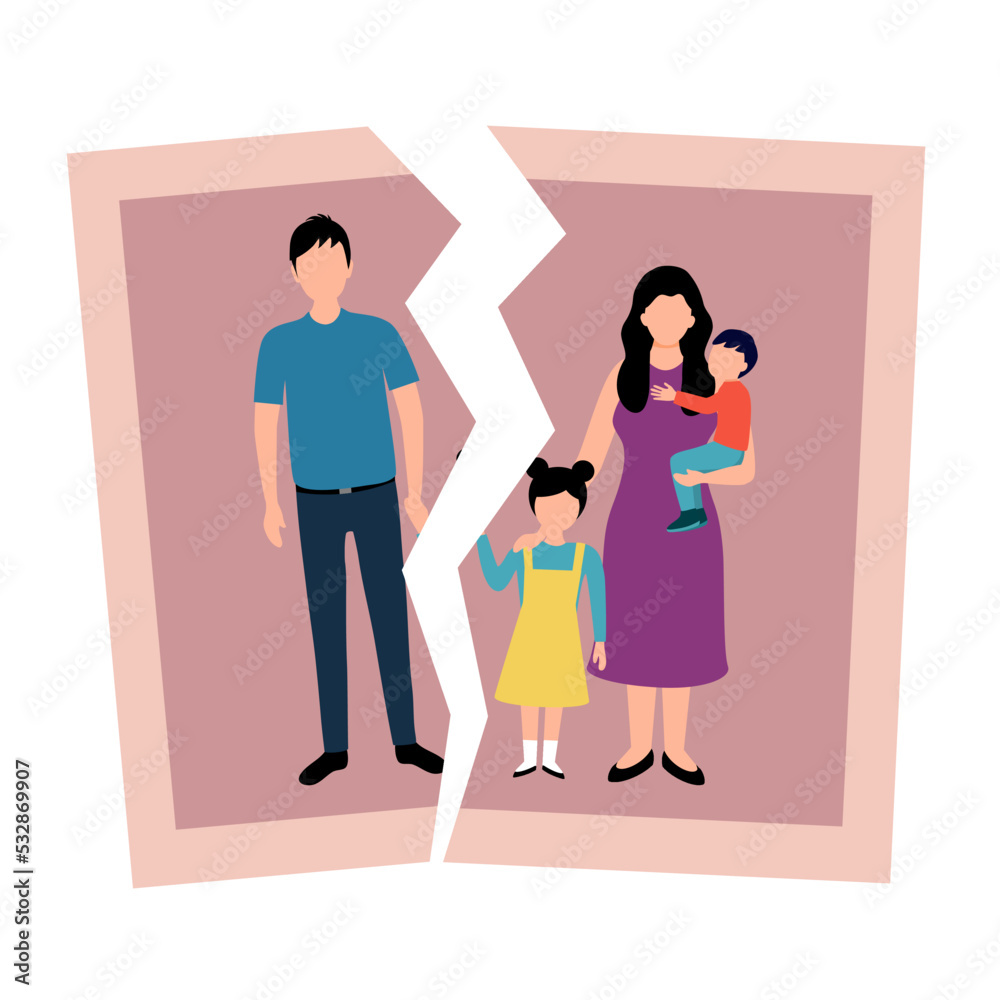 Man and woman getting divorce. Broken family problem concept. Breakup relationship. Man and woman getting divorce. Broken family problem concept. Breakup relationship.