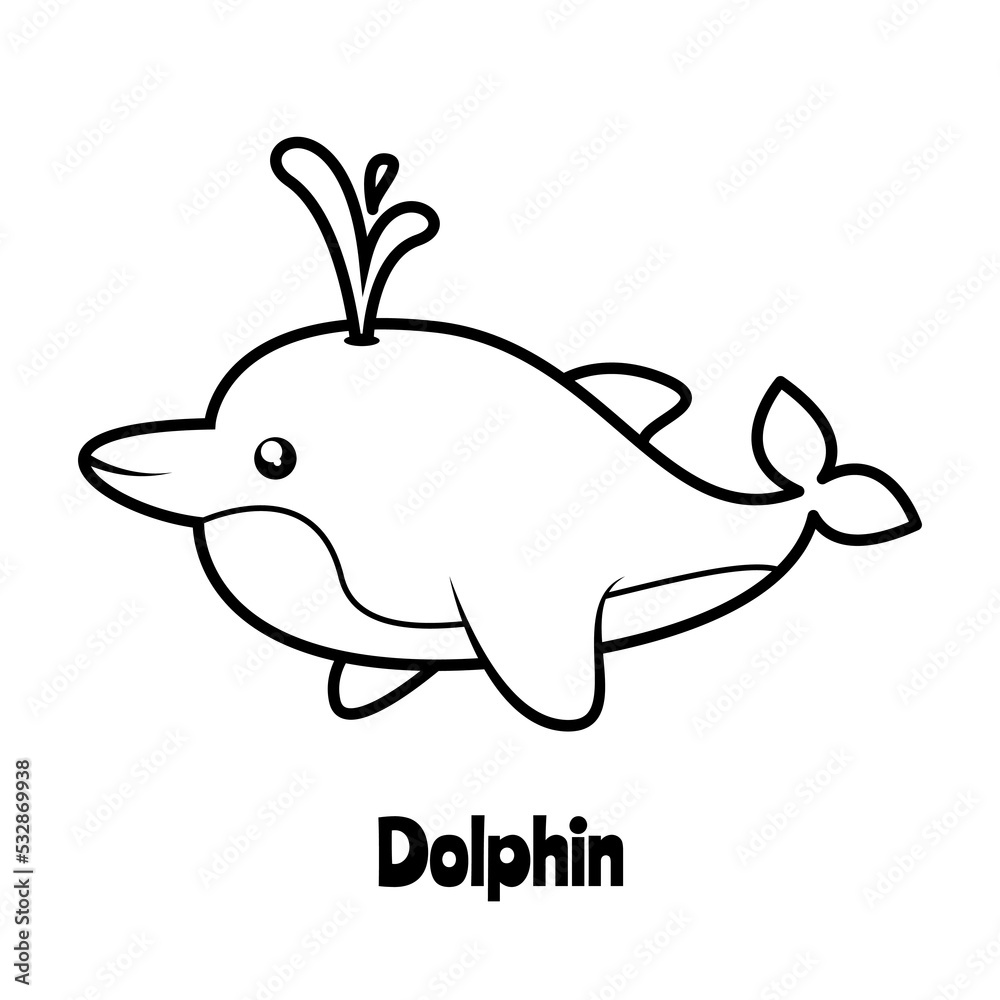 Coloring pages of cute dolphin Coloring pages of cute dolphin