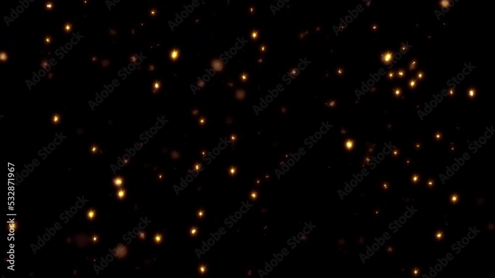 Abstract loop flicker glow dust star particles motion background. 4K 3D loop animation. Blinking Glittering Particles Bokeh Particles loop effect background 