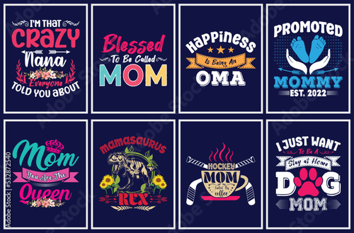 Mother's Day Vector Set, mother's day quote t-shirt bundle
