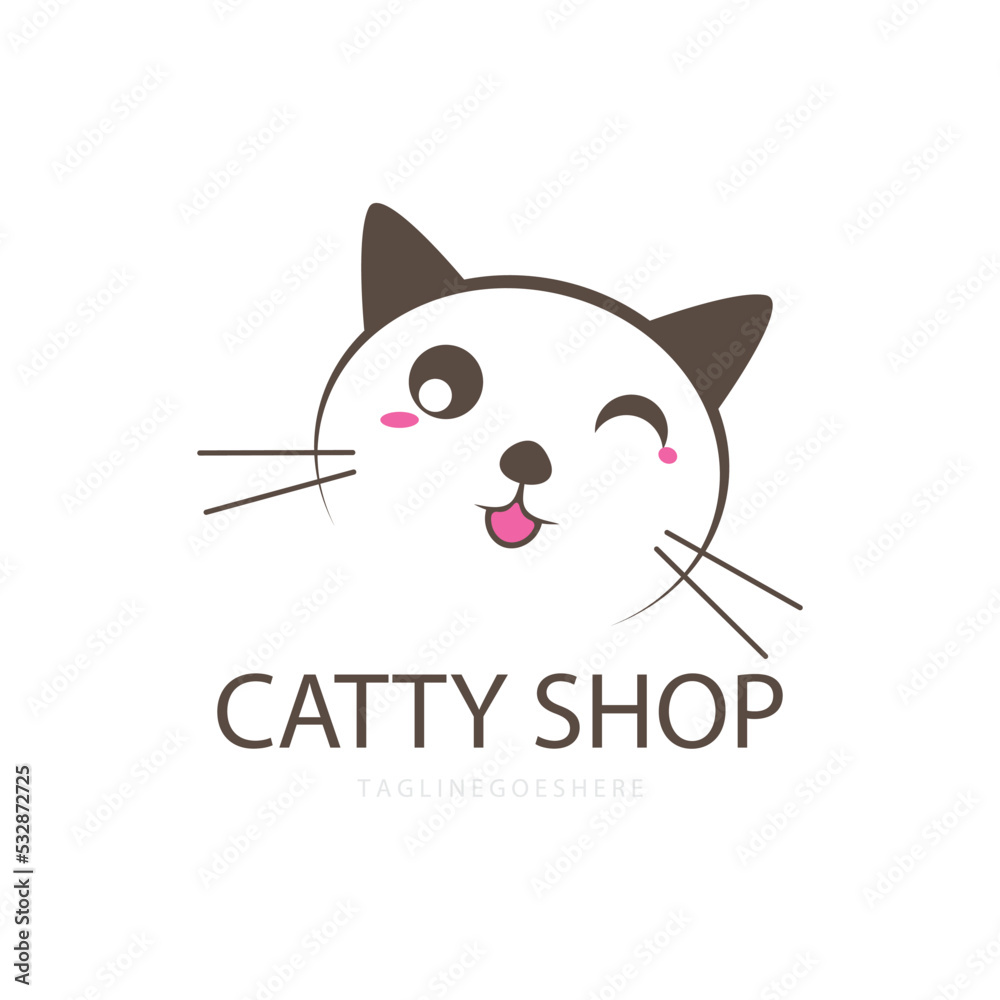 Cat, Pet shop icon vector