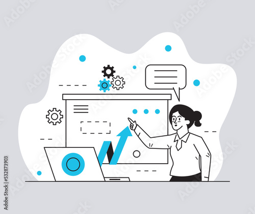 woman with laptop tasking