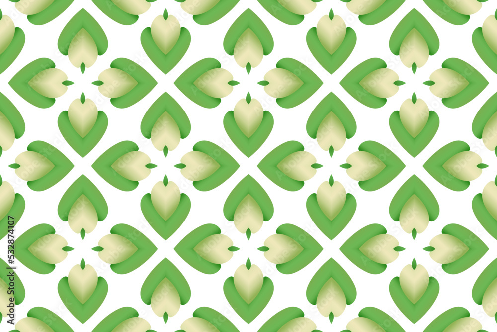 Abstract Pattern flower petals gradient green white Vector illustration