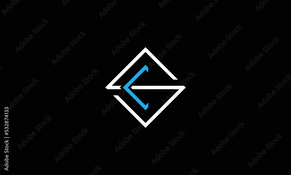 Fototapeta premium SC monogram minimal logo design concept vector illustration