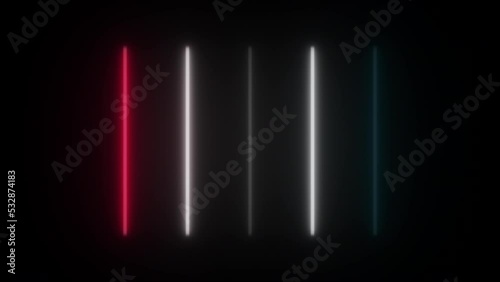 Concept 96-N1 Animated abstract neon light with led light effect and flickering pattern.